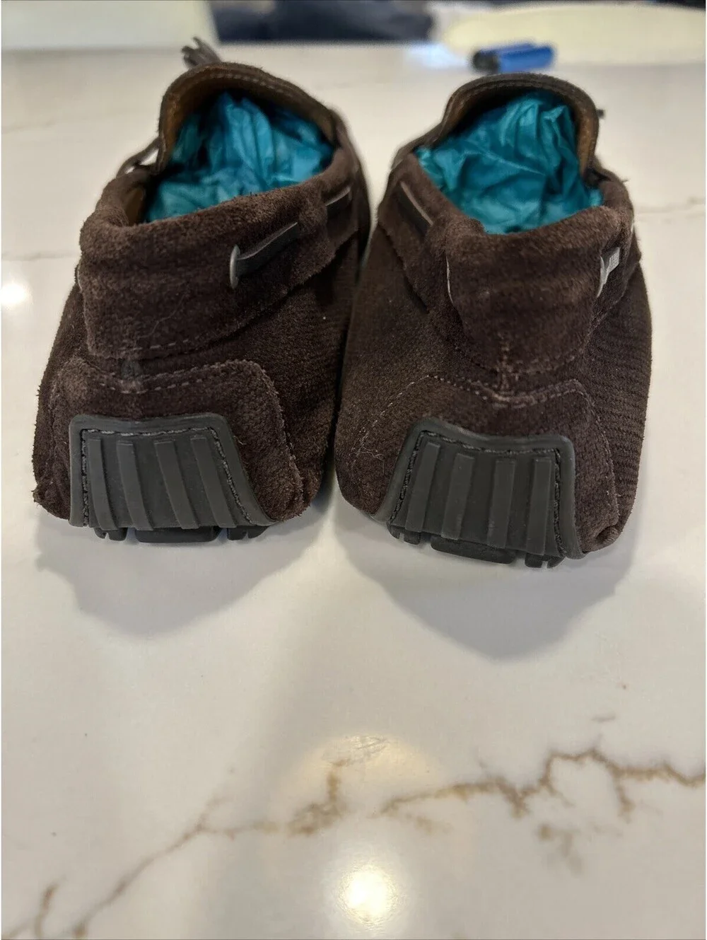 Massimo Dutti Men’s Brown Suede Tassel Driving Shoes Size 42